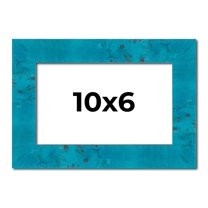 10x6 Frame Blue Teal Burl Wood Picture Frame | 1.75 Inch Moulding Width | Interior Frame Depth 0.5