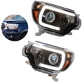 thumbnail image 2 of DENEST Fits 12-15 Toyota Tacoma Black LED DRL Bar Projector Headlights Lamps Left+Right, 2 of 12
