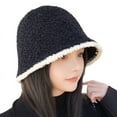 thumbnail image 5 of CoCopeaunts Winter Lamb Knitting Bucket Hat Women Corduroy Fisherman Hats Sunscreen Panama Caps for Women Outdoor, 5 of 6