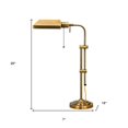 thumbnail image 3 of 26" Bronze Metal Adjustable Table Lamp With Antiqued Brass Rectangular Shade, 3 of 6