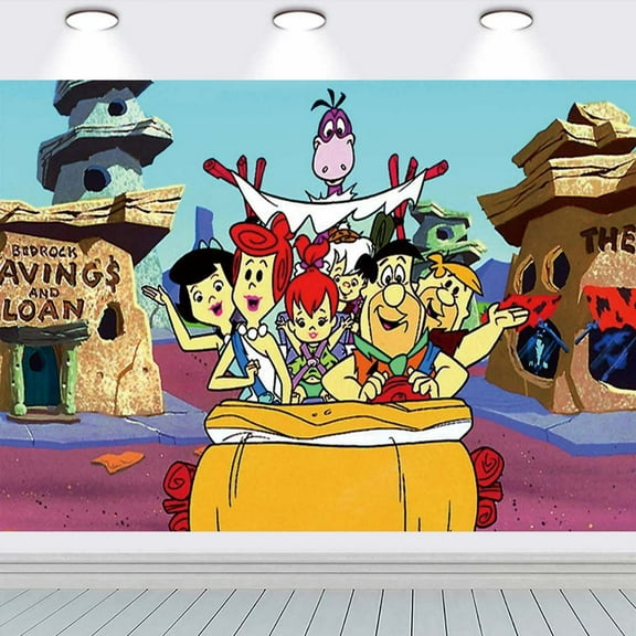 Flintstones school Taspestry Wall Decor Banner Party Supplies Poster Birthday Decorations Background for Photography Taspestry