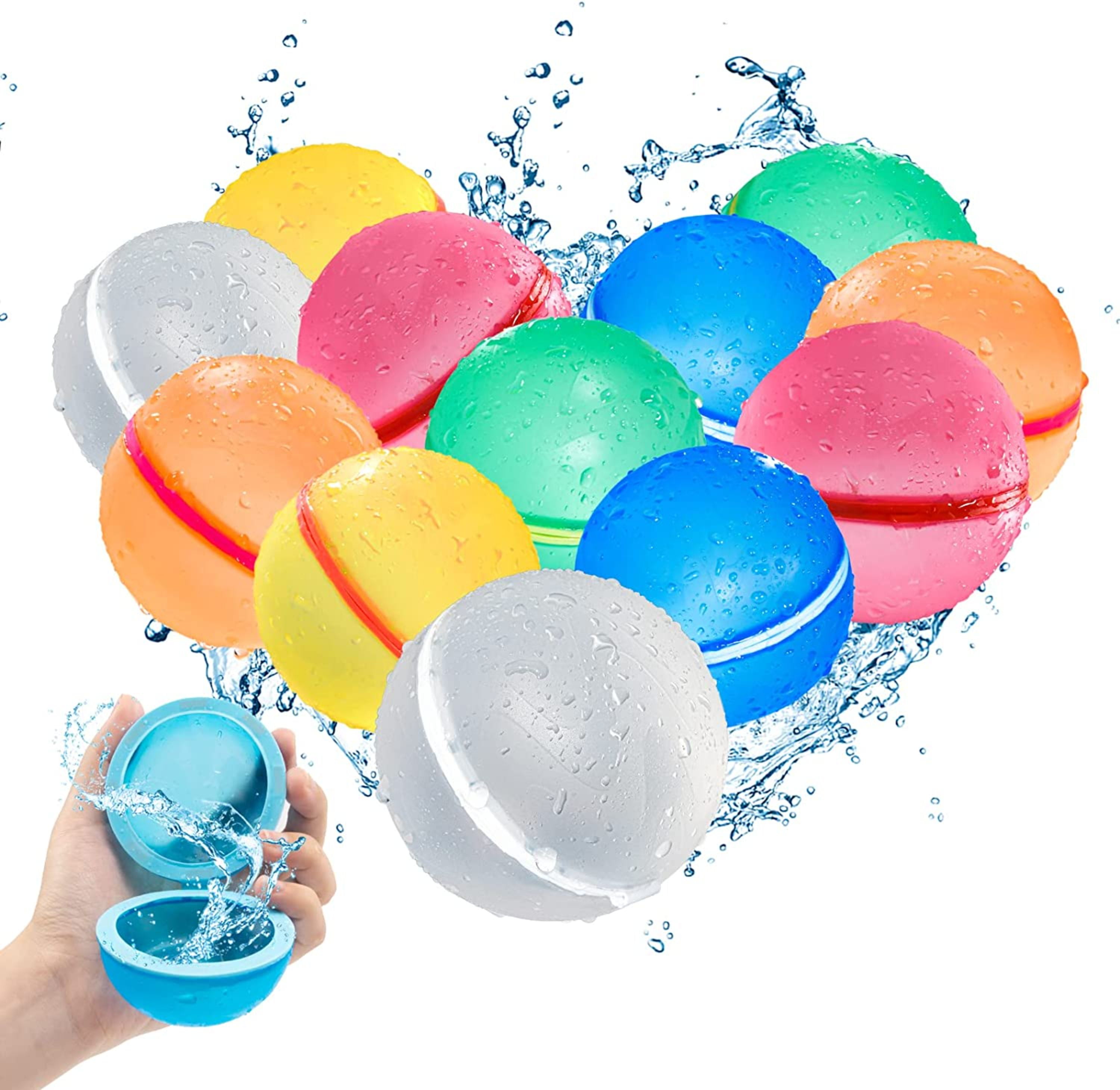J&G Water Balloons Reusable Self Sealing Splash Balls, Water