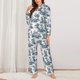 thumbnail image 2 of Fotbe Vintage Floral 1 Conjunto de Pijama de Manga Larga para Mujer con Estampado, Ropa de Dormir de 2 Piezas, Conjunto de Casa Suave y Cómodo con Bolsillos-Large, 2 of 7
