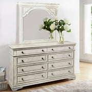 Highland Park Rustic Ivory Wood 8-drawer Dresser and Mirror