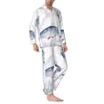 thumbnail image 3 of Kll Sea Animals Sleepwear Mens Flannel Pajamas,Long Cotton Pj Set, 3 of 9