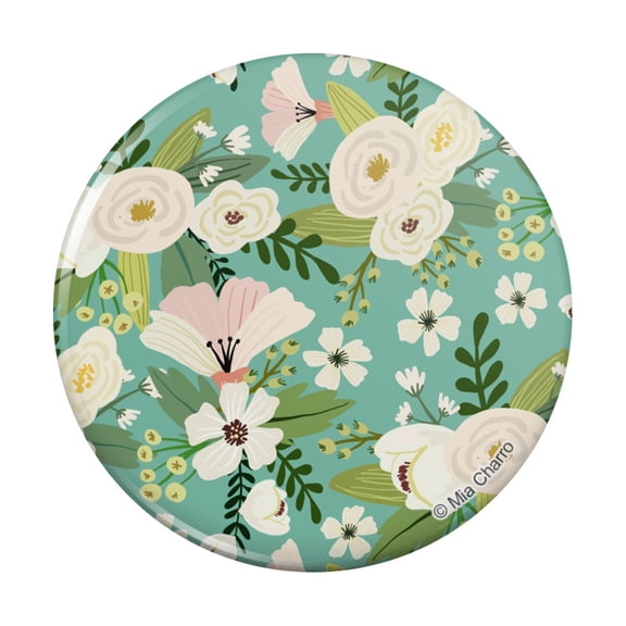 Yuri Spring Flowers Pinback Button Pin