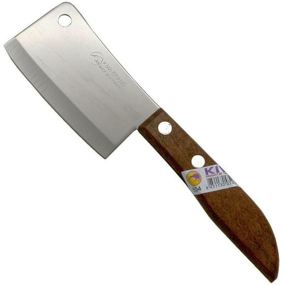 Kiwi #504 3" Mini Cleaver – Compact Stainless Steel Kitchen Cleaver Knife with Wooden Handle – Small Meat & Vegetable Chopper for Precise Cutting, Slicing & Food Prep