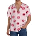 thumbnail image 1 of Fotbe Cute Pig Nose Camisa Estampada de Manga Corta para Hombre, Casual de Verano, Estilo Playero, Sin Arrugas-Small, 1 of 5