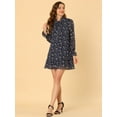 thumbnail image 1 of INSPIRE CHIC Robe Droite Décontractée Ample à Volants à Nouer au Cou à Motif Floral pour Femme, 1 of 5