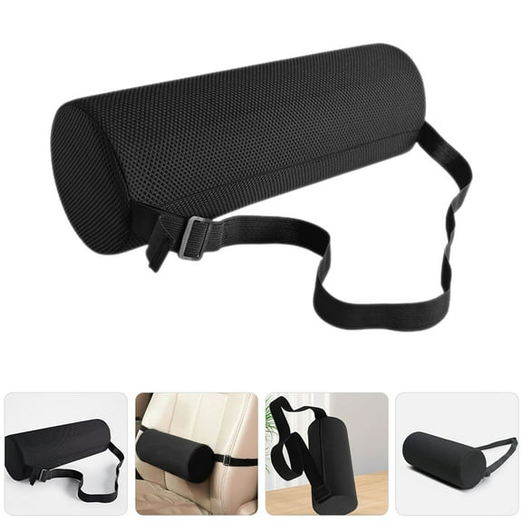 Phenofice 1Pcs Lumbar Roll Pillow Black Cotton Mesh Foam Ergonomic Design for Office Chair Car Seat Back Pain Relief