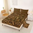 thumbnail image 2 of jejeloiu Animal Print Monogram M Queen Sheet Sets For Kids,Cheetah Classic Initial Print Bed Set For Women,4pcs, 2 of 6