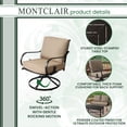 thumbnail image 5 of Hanover Montclair 4-Piece All-Weather Outdoor Patio Chat Set, 2 Swivel Rocker Side Chairs, Loveseat, and Coffee Table, Thick Cushions, Conversation Set - MCLR4PC-TAN, 5 of 11