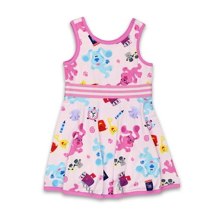 

Blue s Clues Toddler Girls Fit and Flare Ultra Soft Dress BCG015DS