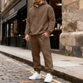 thumbnail image 7 of Fgvctg Mens Sweat Set 2 Piece Fall Lounge Sets Casual Fleece Sweatsuits Comfy Jogger Sweatpants Oversized Sweatshirt Tracksuit with Pockets Brown XL, 7 of 7