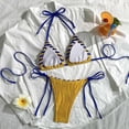 thumbnail image 6 of Minjewel Women's Split Sexy Bikini Set, Adjustable Tie Side & Back with Triangle Top & High Cut Bottom, Swimsuits for Women for Summer,Ginger M, 6 of 7