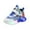 Blue, variant on Xijirk Kids Boys LED Light Up Sneakers Basketball Cartoon Print Hook Loop Closure Breathable Mesh Upper Comfortable Athletic Shoes For Daily Play,Red,2.5-3 Years