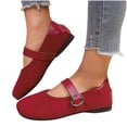 thumbnail image 6 of FRSASU Women's Mary Jane Flats with Strap,Faux Suede Flats Shoes Womens Comfortable Dressy Shoes Red, 6 of 8