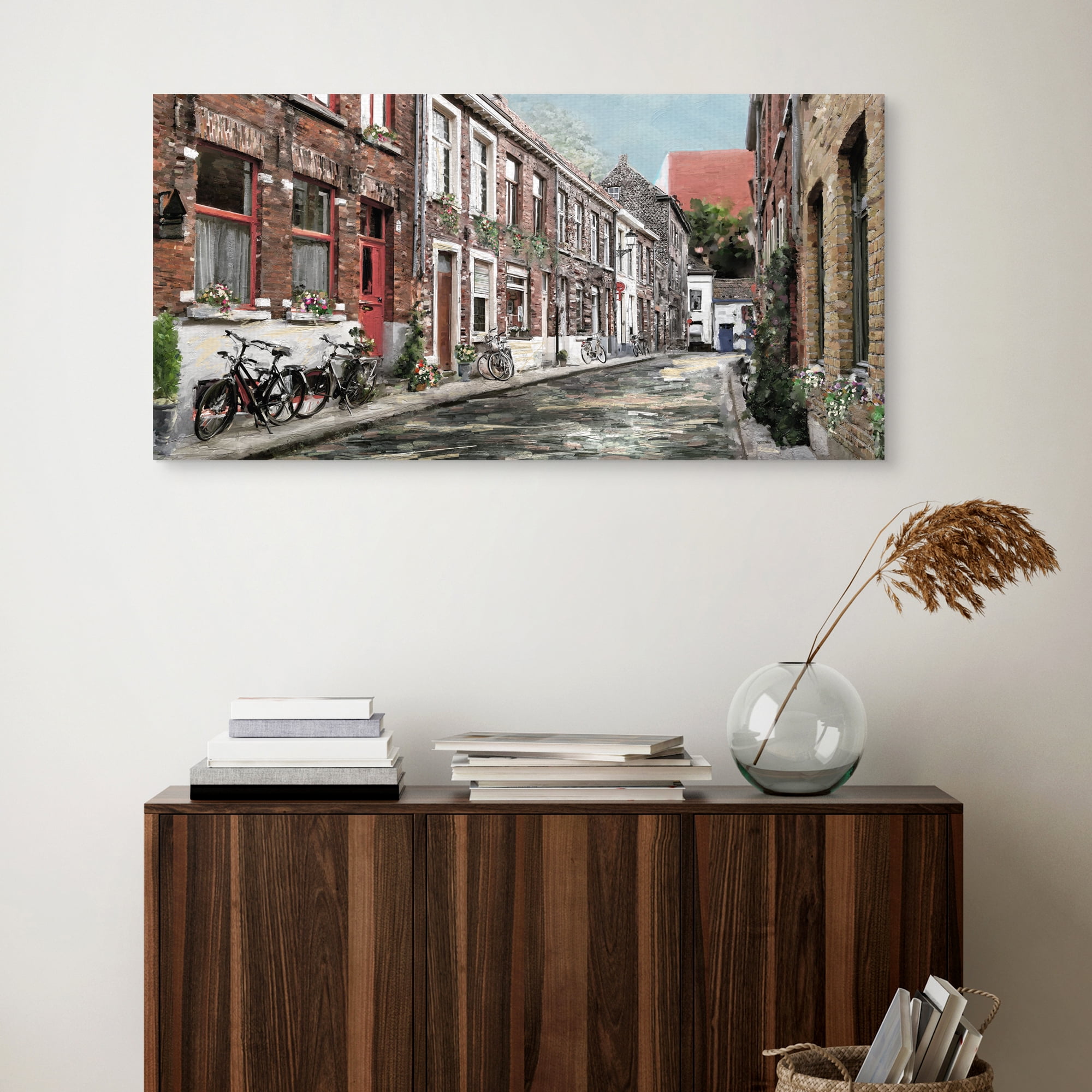 Cobblestone Lane by Studio Arts Canvas Art Print