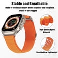 thumbnail image 3 of Compatible With Apple Watch Strap 49 Mm 45 Mm 44 Mm 42 Mm, Nylon Braided Loop Adjustable Orange, L, 3 of 5