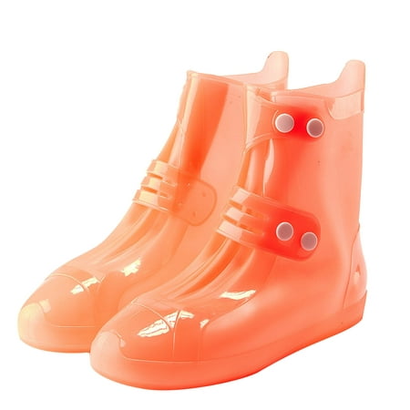 

TUTUnaumb Autumn & Winter Hot Sale Clearance 2021 Casual Waterproof Prevent Antibacterials Slippery Shoe Cover Water Shoes Boots and Shoes-Orange