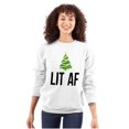 thumbnail image 3 of Festive Holiday Christmas Tree Lit AF Sweatshirt for Men or Women Brisco Brands S, 3 of 6