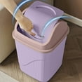thumbnail image 5 of Bathroom Trash Can with Lid, Plastic Trash Can with Lid, Square Trash Can, Kitchen Garbage Can with Swing-top Lid, Small Waste Bin for Bathroom, Bedroom, Kitchen, Office, Toilets, 5 of 6