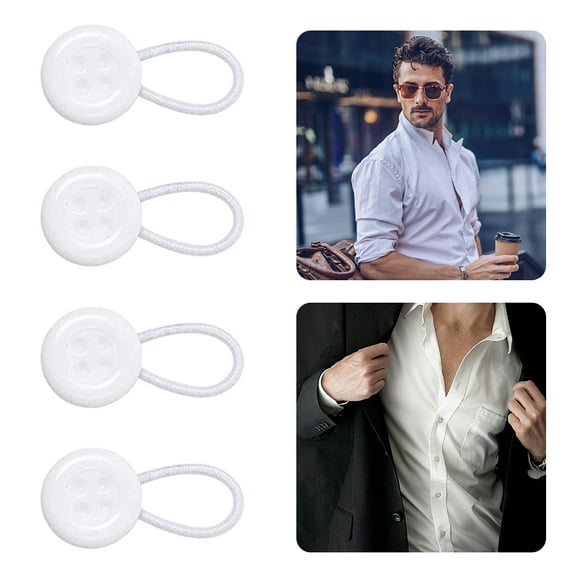 KGOTA Collar Extenders Neck Extender for Expansion of Men Dress Shirts (White)