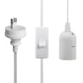 thumbnail image 2 of Hanging Light Socket  Light Socket  Lamp Socket  Lamp Bulb Socket  Lamp Bulb Holder E27 Hanging Pendant Light Fixture Lamp Bulb Socket Holder Cord With Switch AU Plug 220VWhite, 2 of 8