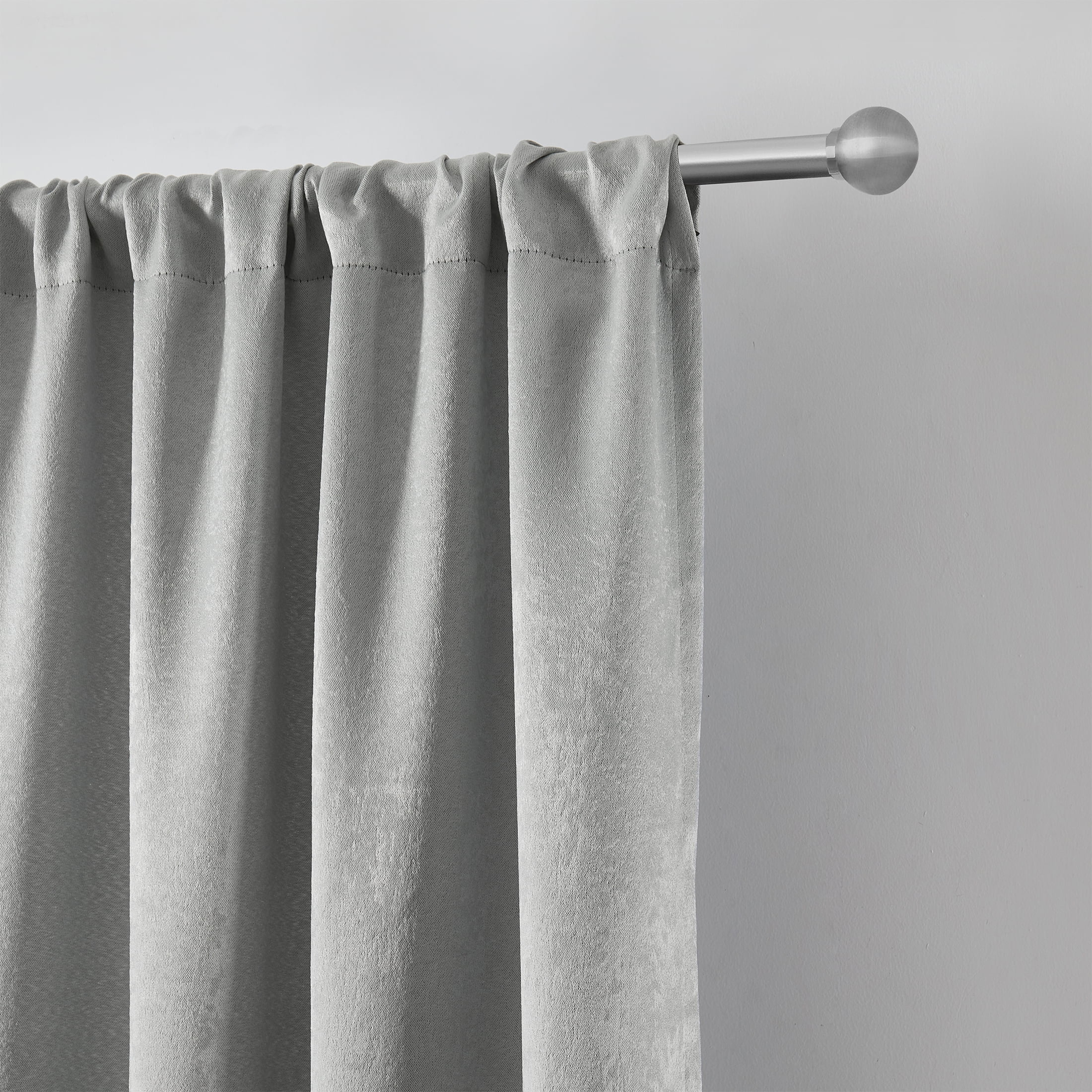 Mainstays Shimmer Rod Pocket 99% Blackout Curtains, Set of 2, Gray, 37" W x 108" L