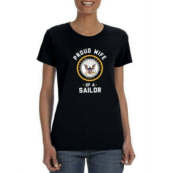 Proud Wife Of A Sailor Shaped T-Shirt Women -Navy Designs, Female x-Large