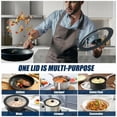 thumbnail image 3 of 9.5-12 Inch Universal Pot Lid with Vertical Stand - Tempered Glass & Silicone Rim Fits Multiple Pan Sizes, Interchangeable Handle, Heat-Tolerant to 350°F, 3 of 8