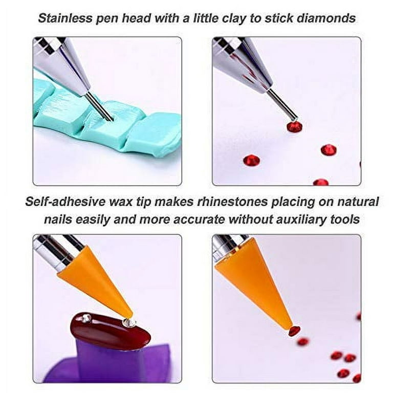 16pcs* Nail Art Rhinestones Gems Picking Tools Pencil Wood Pen Pick Up  Crystal