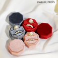 thumbnail image 4 of Velvet Jewelry Box Ring Holder Gift Packaging Marriage Storage Organizer Earring Display Wedding Wholesale High Quality grey-Double, 4 of 6
