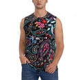 thumbnail image 2 of Picia Paisley mens Cotton Tank Undershirts , Moisture-wicking Ribbed Tanks, Lightweight Cotton Tank Undershirts-Large, 2 of 8