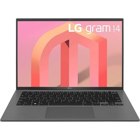 LG gram 14Z90Q 14" Lightweight Laptop, Intel i7-1260P, 16GB RAM/512GB SSD, Gray