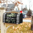 thumbnail image 5 of Spring Welcome Green Eucalyptus Leaf Mailbox Covers Magnetic Standard Size 18" X 21",Black White Buffalo Plaid Mailbox Wraps Post Letter Box Cover for Holiday Garden Yard Decor, 5 of 6