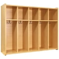 thumbnail image 5 of Tot Mate Children's 5-Section Wooden Wall Locker with Cubbies 46"W x 15"D x 37 1/2"H Maple Assembled, 5 of 6