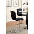 thumbnail image 2 of Contemporary Eye Catching Black Leatherette 6pc Counter Height Chairs Metal Chrome Frame Padded High Chairs Dining Room, 2 of 9