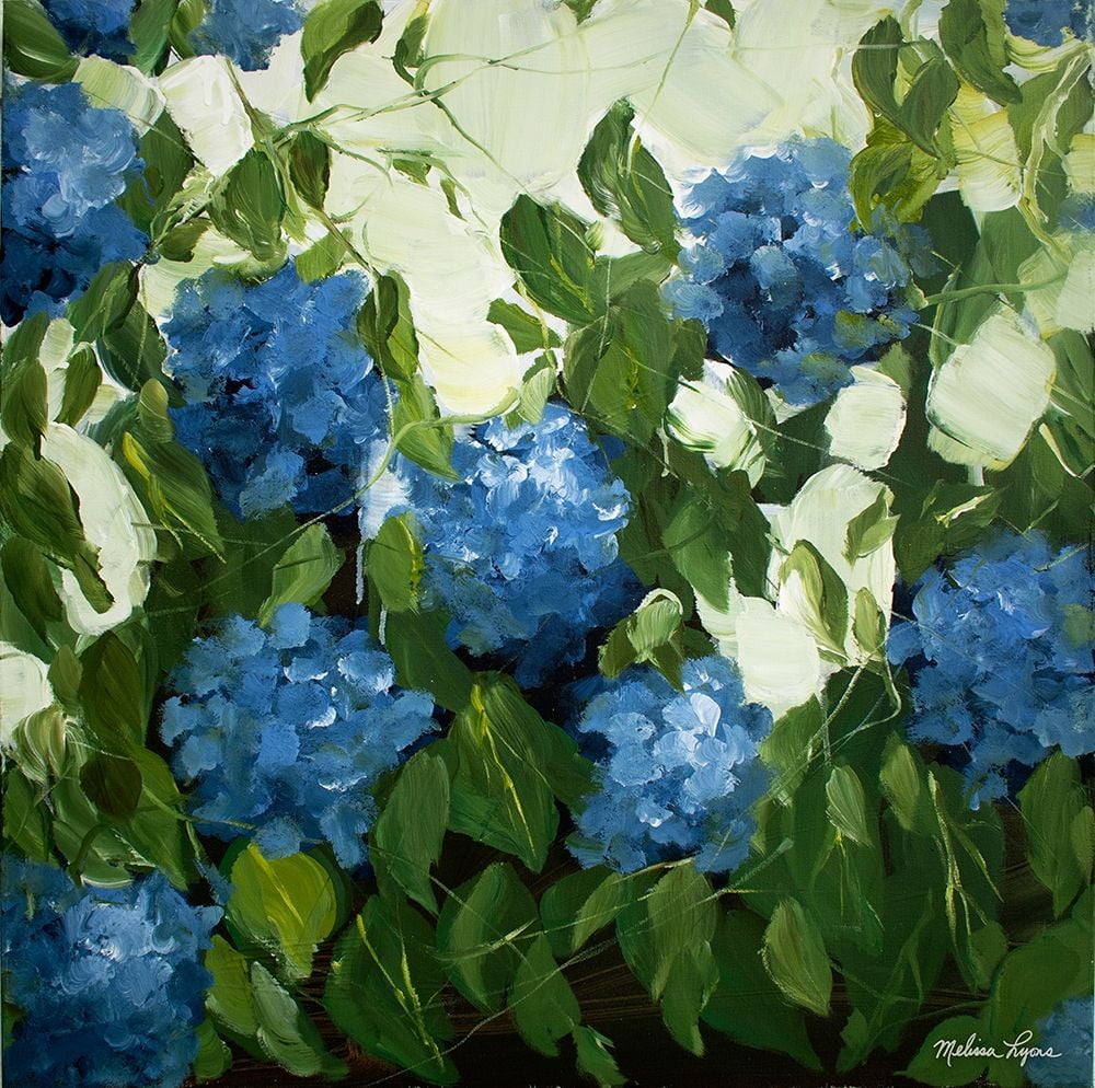 Blue Hydrangeas Poster Print by Melissa Lyons