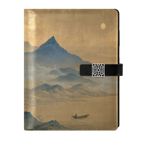 Leather Planner Leather Notebook Notebook Journal Binder Design Pen Pocket Design Convenient for Storage The Golden Mountains