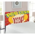 thumbnail image 2 of Retro Headboard, Vintage Grunge Pop Corn Commercial Print Old Fashioned Cinema Movie Film Snack, Upholstered Decorative Metal Bed Headboard with Memory Foam, Twin Size, Multicolor, by Ambesonne, 2 of 4