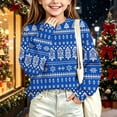 thumbnail image 6 of BLVB Kids Ugly Christmas Sweater Girls Boys Holiday Pullover Crewneck Long Sleeve Tops Knitwear for Aged 5-15 Years(Blue-02,5-6 Years), 6 of 7