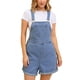 thumbnail image 1 of INSPIRAR CHIC Conjuntos de Pantalones de Mezclilla para Mujeres, Mono Casual con Tirantes Ajustables, Pantalones Cortos de Jean 2XL Azul Claro, 1 of 6