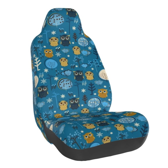 Vsdgher Owls And Trees for Automotive Seat Covers for Cars Trucks and SUVs, Universal Fit Anti-Slip Bucket Seat Protector for Cars,Vehicle Seat Protector for Front Seats