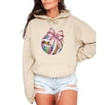 thumbnail image 2 of Disco Volleyball Coquette Bow Hoodie for Women & Girls Game Day, Sand Hoodie, M, 2 of 8