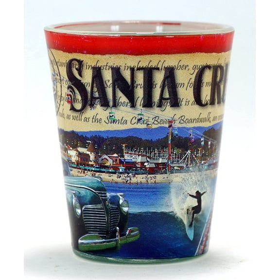 Santa Cruz California Stamp Design Shot Glass