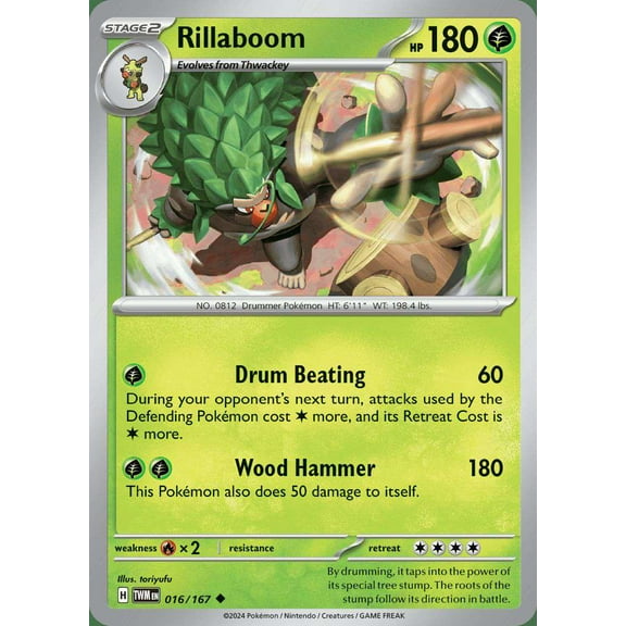 Pokemon Scarlet & Violet Twilight Masquerade Uncommon Rillaboom #16