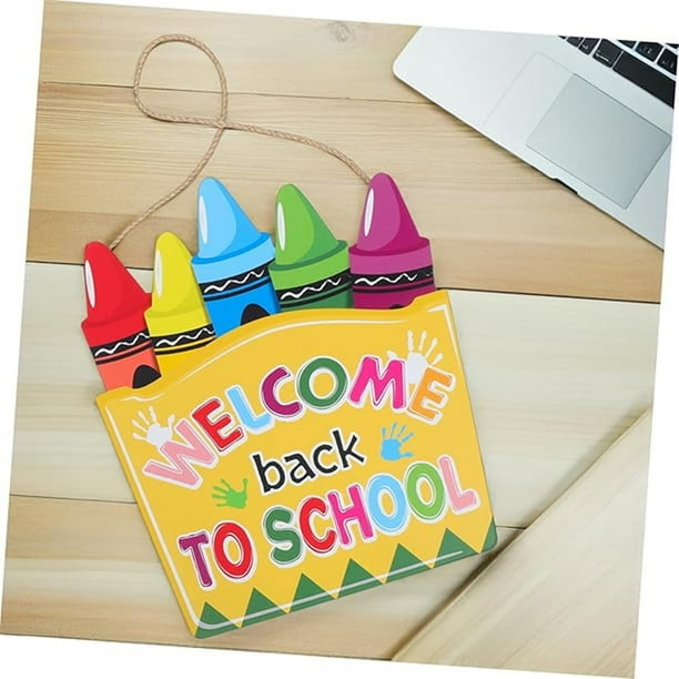 Decoraciones para el hogar, adornos decorativos, regalos. Letreros de bienvenida para el aula para la temporada de regreso a clases. Letrero de madera.