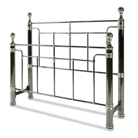 Footboard Antique Walnut Finish (Northbrook Metal Headboard and Footboard Bed Panels with Antique Styling and Bold Finial Posts, Black Nickel and Chrome Finish,)