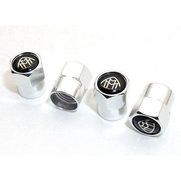 4pcs Hex Fit Maybach Car Wheels Tire Air Valve Caps Stem Dust Cover Decor Silver